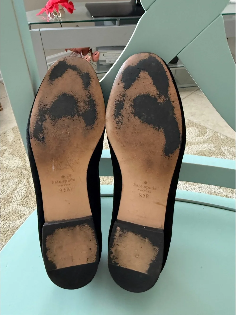 Kate Spade New York Claudia Black Leather Loafers Size 9.5B